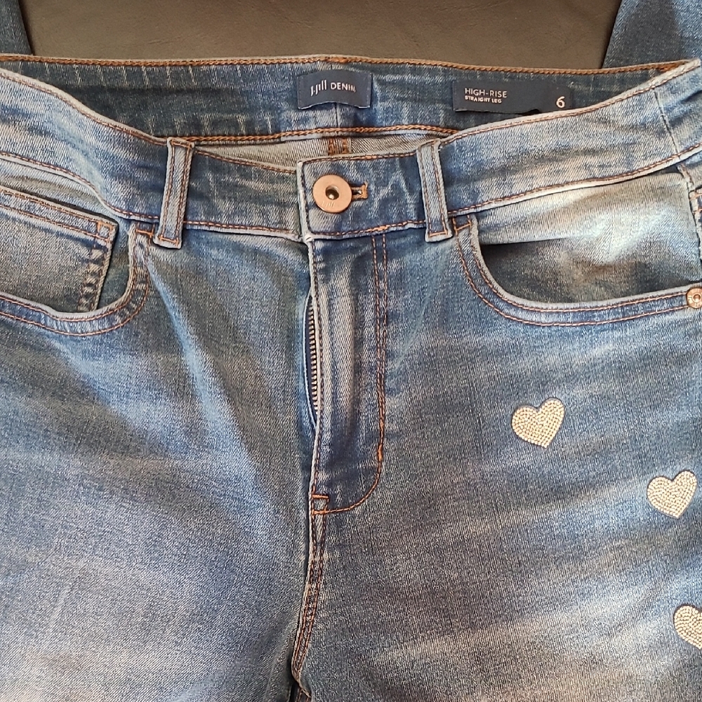 J. Jill Denim High-Rise Jeans with Heart Accents